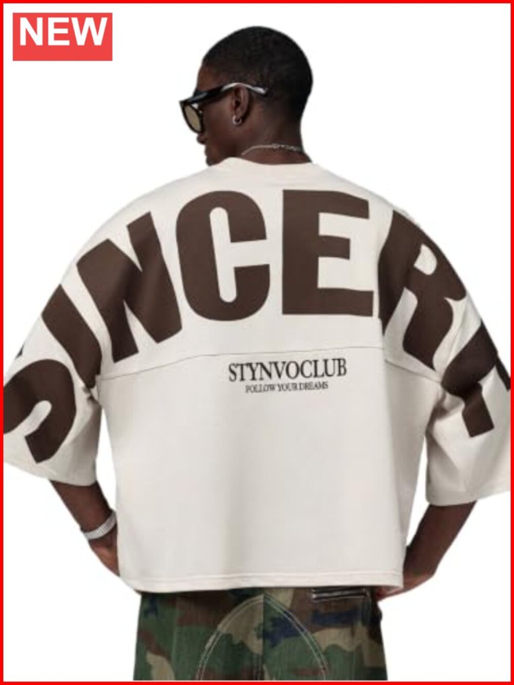 Men's Y2K Cropped Boxy Oversized Graphic Letter Print Tee